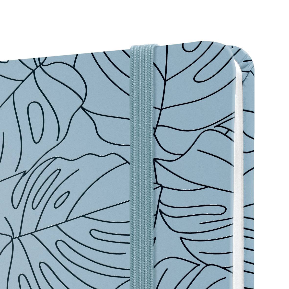 SIGEL Notizbuch Jolie - Blue Monstera - liniert - ca. A5 - hellblau, schwarz - Hardcover - 174 S. - FSC-zertifiziert