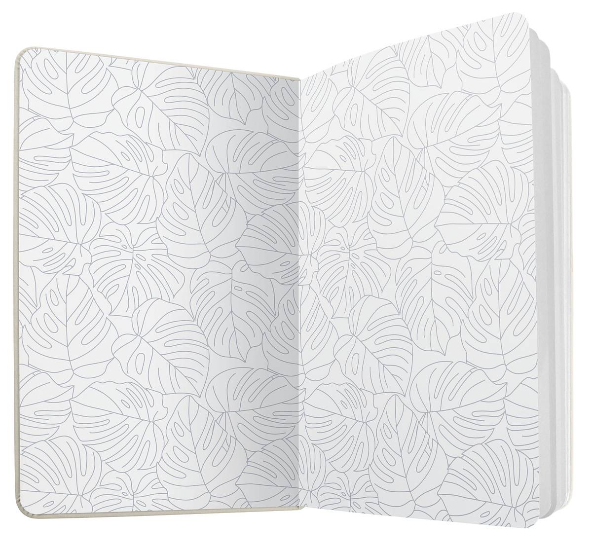 SIGEL Notizbuch Jolie - Blue Monstera - liniert - ca. A5 - hellblau, schwarz - Hardcover - 174 S. - FSC-zertifiziert