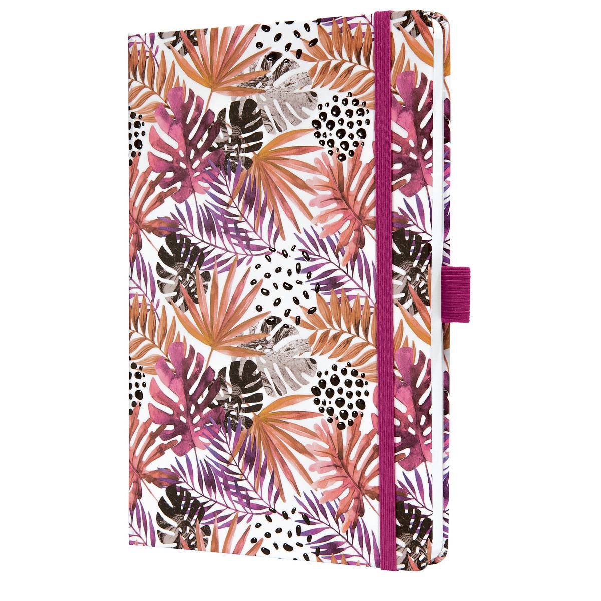 SIGEL Notizbuch Jolie - Apricot Jungle Fever - liniert - ca. A5 - apricot, violett, lila - Hardcover - 174 S.