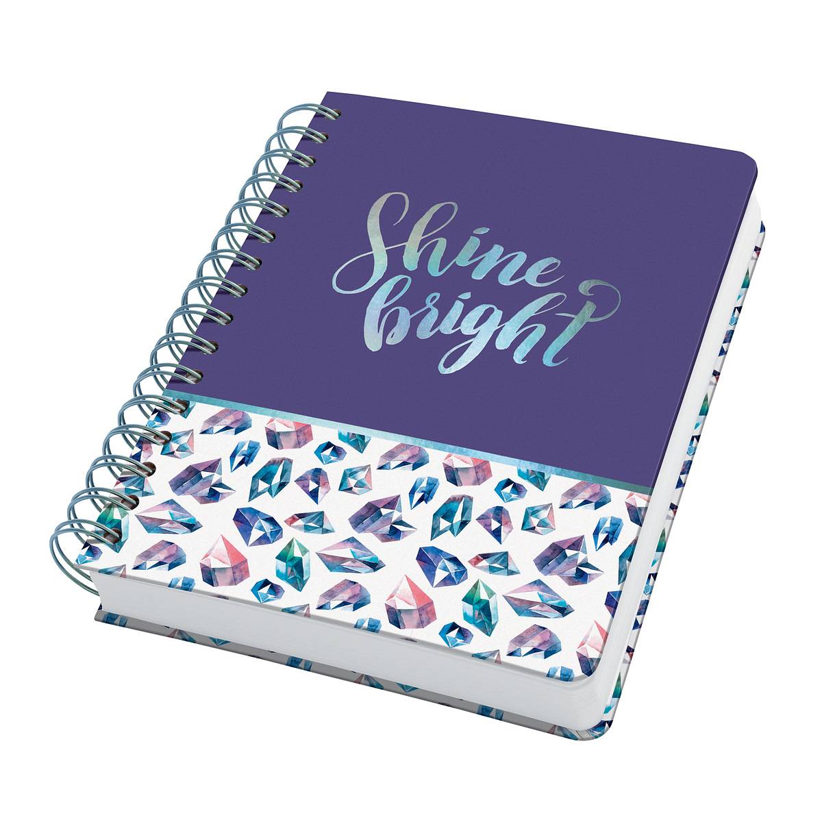 SIGEL Spiral-Notizbuch Jolie -Fairy Gems -punktkariert (Dot-Lineatur) -120 g/m² -ca. A5 -rosa, violett, blau -Hardcover