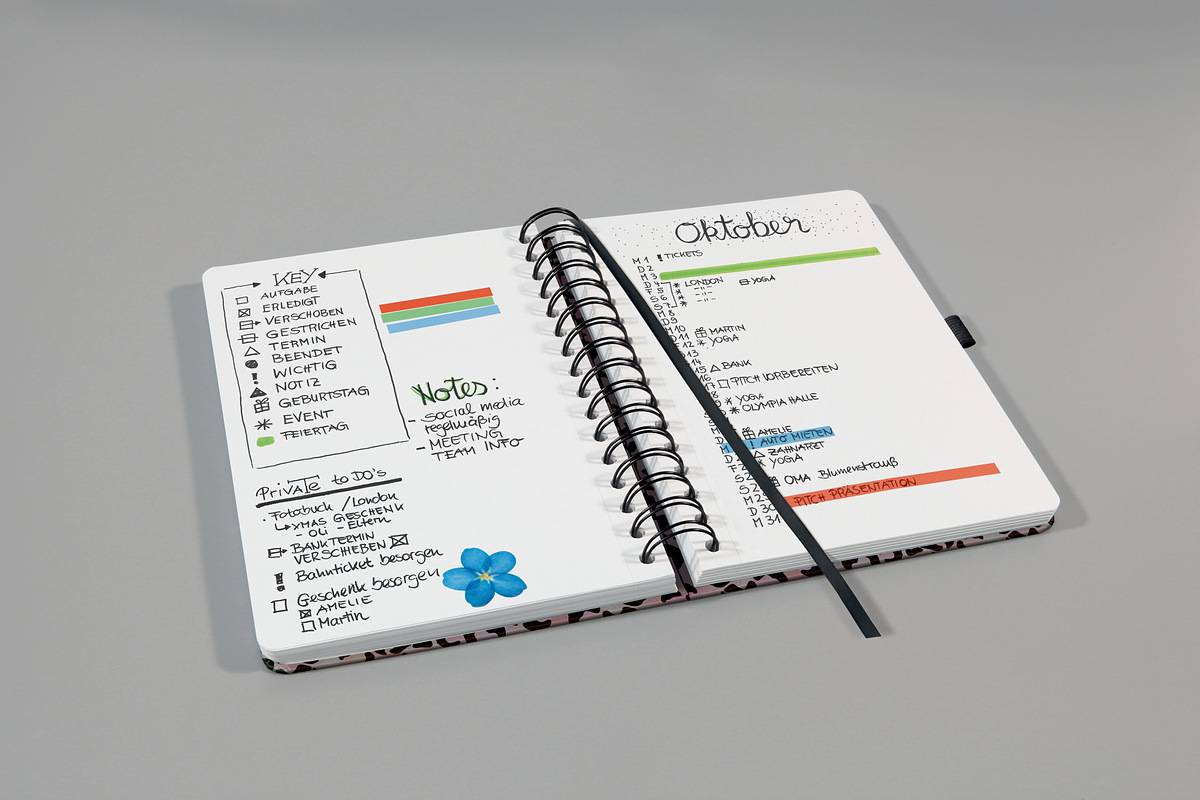 SIGEL Spiral-Notizbuch Jolie - Pink Leo Love - punktkariert (Dot-Lineatur) - 120 g/m² - ca. A5 - Hardcover