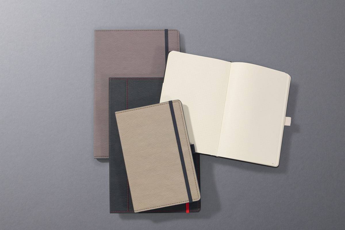 SIGEL Notizbuch Conceptum - Design Casual - punktkariert (Dot-Lineatur) - ca. A5 - beige - Hardcover - 194 S.