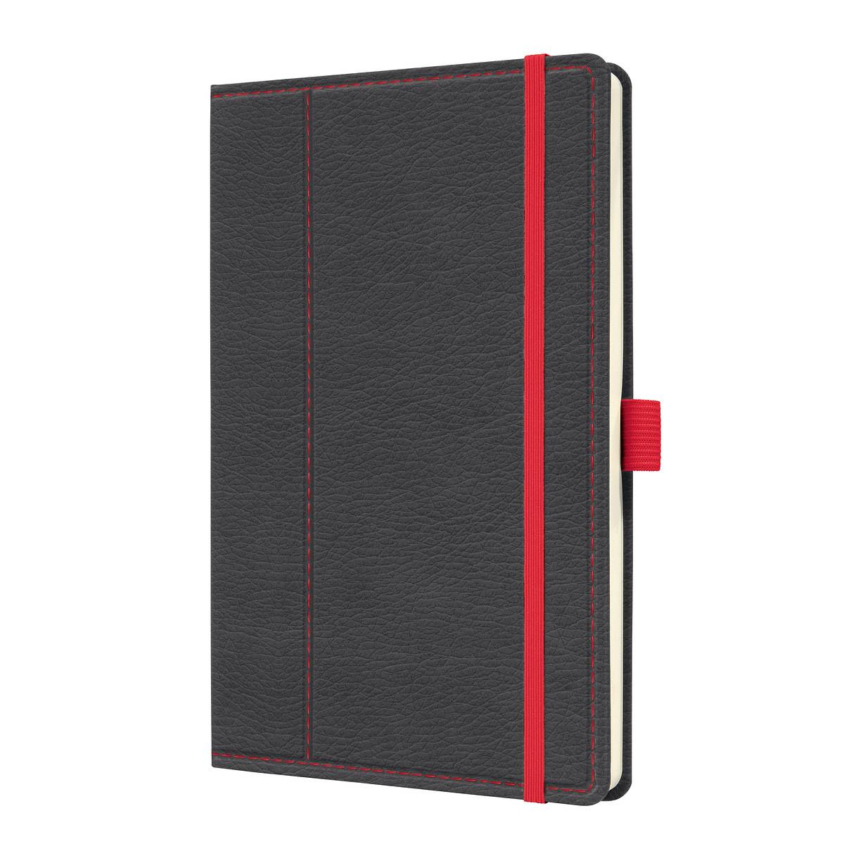 SIGEL Notizbuch Conceptum - Design Casual - punktkariert (Dot-Lineatur) - ca. A5 - grau, rot - Hardcover - 194 S.