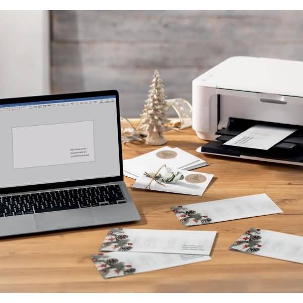 Weihnachtsumschlag DIN lang 90g 50 Stück Scandinavian Christmas