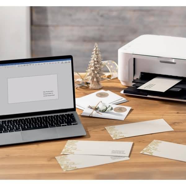 Weihnachtsumschlag DIN lang 90g 50 Stück Golden Christmas