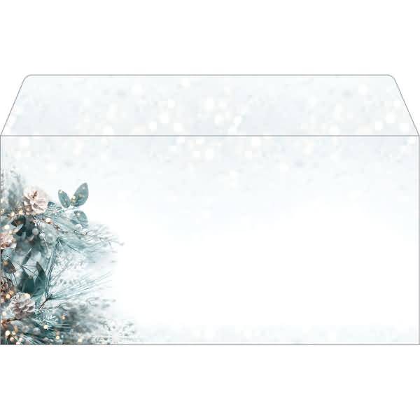 Weihnachtsumschlag DIN lang 90g 50 Stück Eucalyptus magic