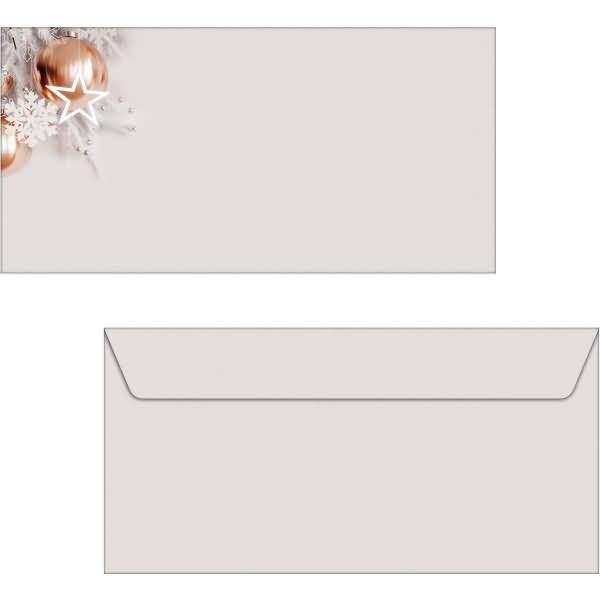 Weihnachtsumschlag DIN lang 90g 50 Stück Christmas in rose gold