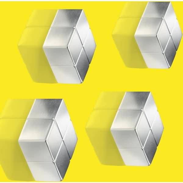 SuperDym-Magnet C10 Cube silber extra stark 20x10x20mm VE=4 Stück