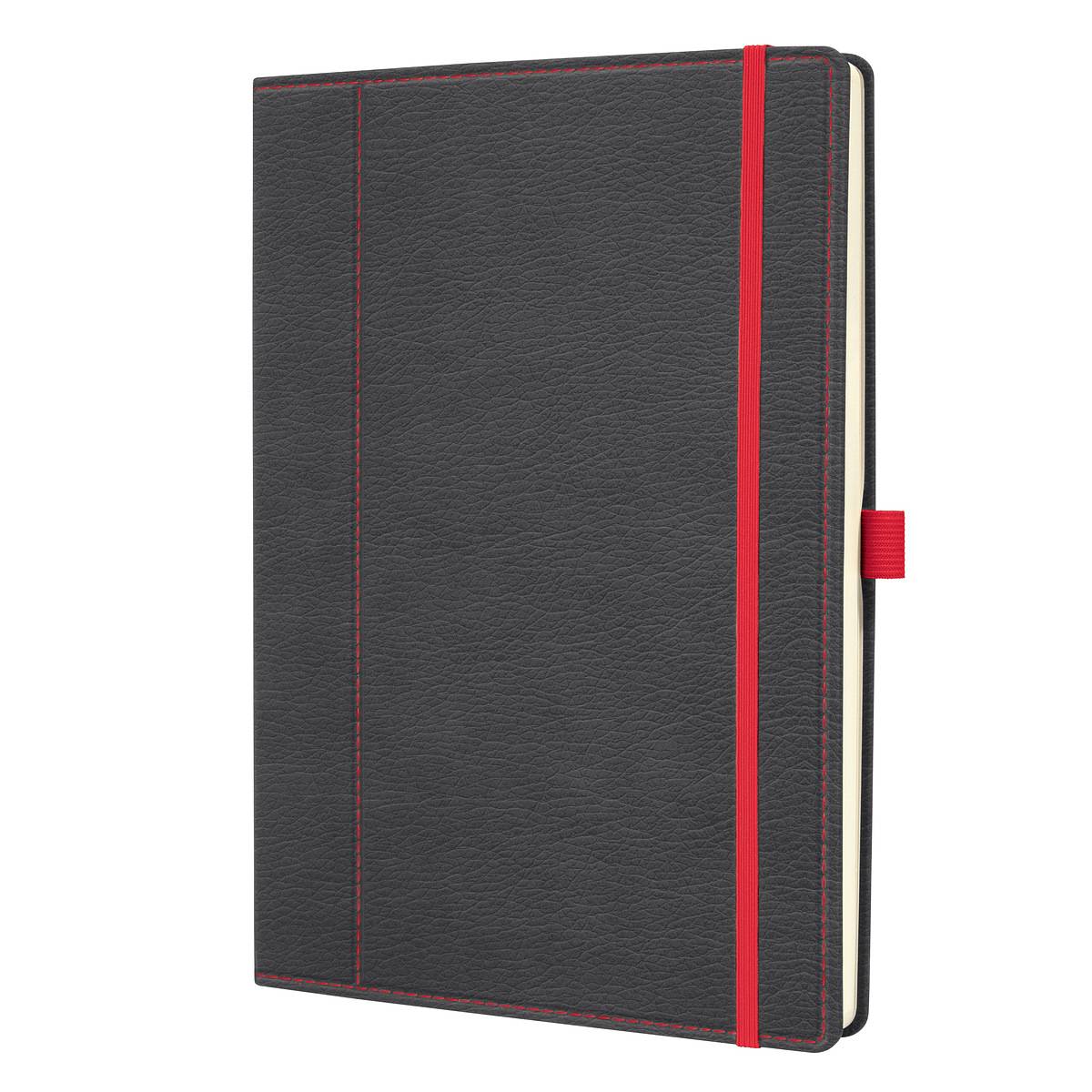 SIGEL Notizbuch Conceptum - Design Casual - punktkariert (Dot-Lineatur) - ca. A4 - grau, rot - Hardcover - 194 S.