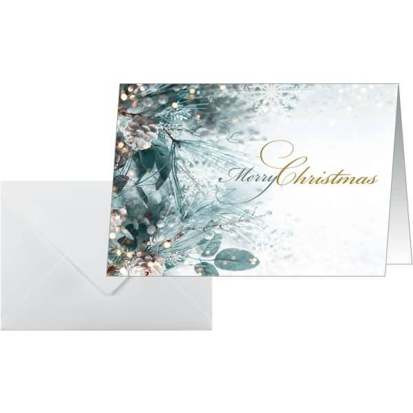 Weihnachtskarte A6 (A5) 250g 25+25 Stück Eucalyptus magic