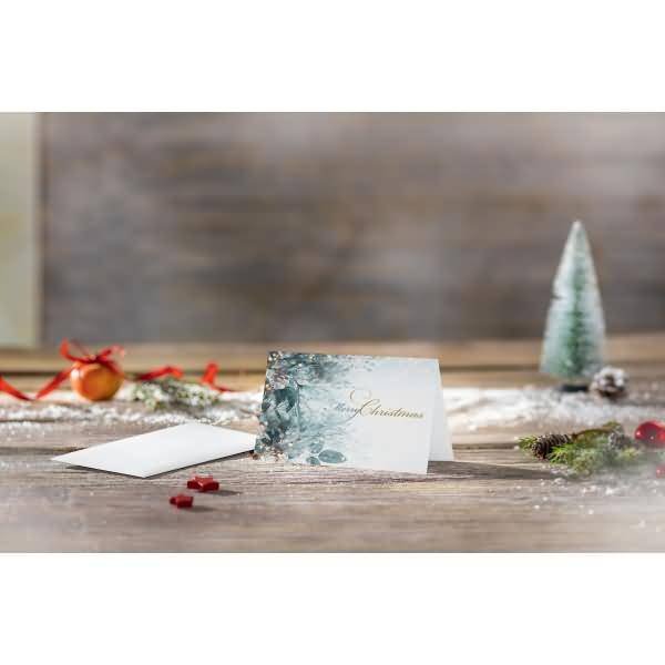 Weihnachtskarte A6 (A5) 250g 25+25 Stück Eucalyptus magic