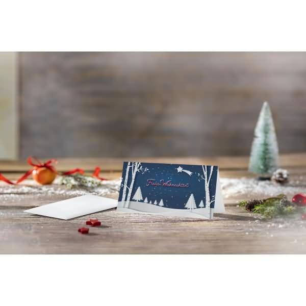 Weihnachts-Karte DL 250g 25+25 Stück Pop-up winter landscape