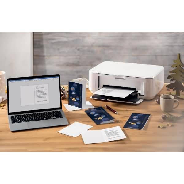 Weihnachtskarte A6 (A5) 250g 25+25 Stück Graphic Christmas balls