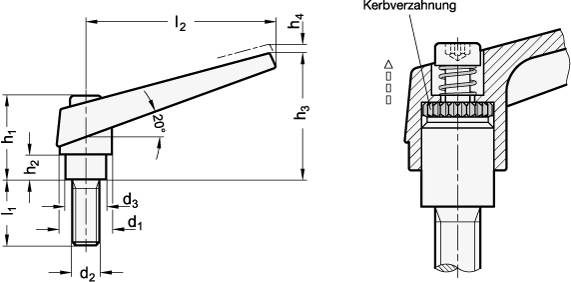 VERST. KLEMMHEBEL MIT SCHRAUBE, SCHWARZ