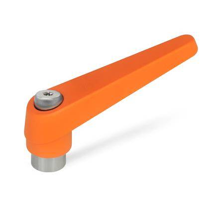 VERSTELLB. KLEMMHEBEL, EDELSTAHL, ORANGE
