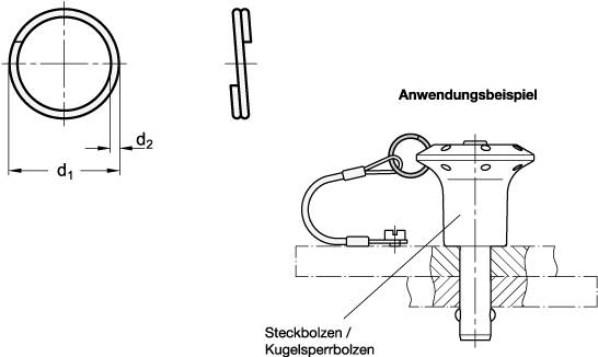 Schlüsselring Ø 14 mm, schwarz, Edelstahl