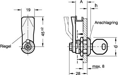 EDELSTAHLVERRIEGELUNG MIT SCHLÜSSEL, ABSCHLIESSBAR