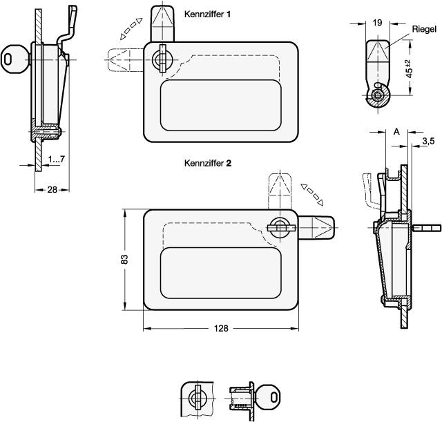 GRIFFSCHALE MIT VERRIEGELUNG (SCHLOSS)