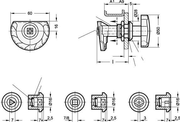 TÜRVERRIEGELUNG MIT EDELSTAHL-DREIKANT