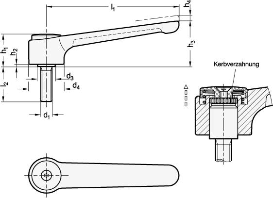 FLACHSPANNHEBEL, SCHWARZ