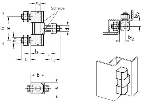 EDELSTAHL-SCHARNIER (A4)