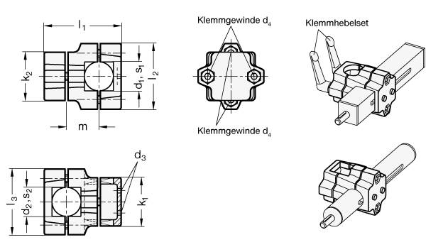 VERFAHRSCHLITTEN KREUZFORM VIERKANT