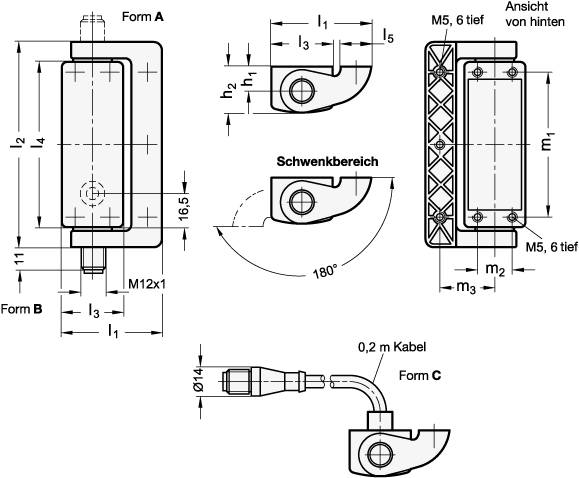 SICHERHEITS-SCHALTSCHARNIER MIT SCHALTER / STECKER