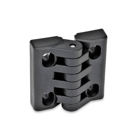 Scharnier 64 x 65, Form - H - in der Höhe justierbar, Kunsts