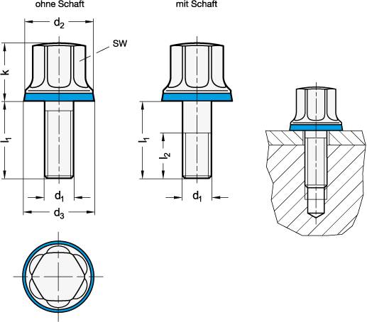 SECHSKANTSCHRAUBE, HNBR, HYGIENIC DESIGN