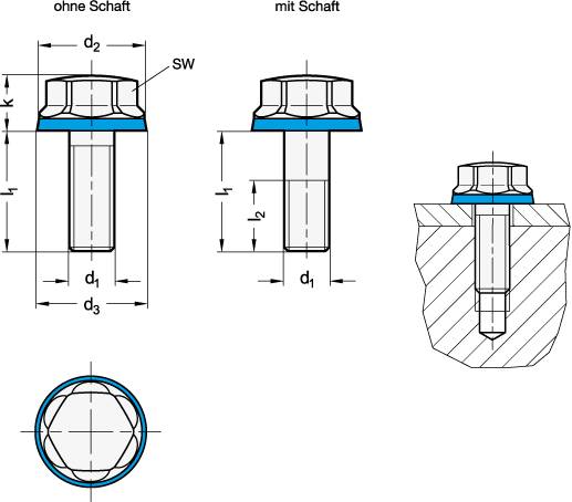 SECHSKANTSCHRAUBE, HNBR, HYGIENIC DESIGN