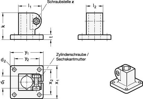 EDELSTAHL-FUSSKLEMMVERBINDER