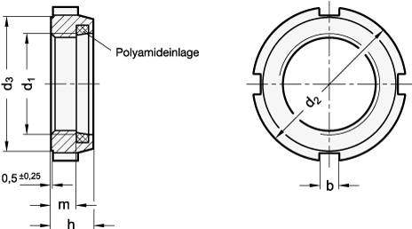 Nutmutter M60x2,5mit Elastic-Stopp, Stahl verzinkt