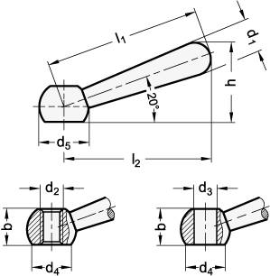 VERKÜRZTER KEGELGRIFF, SCHRÄG