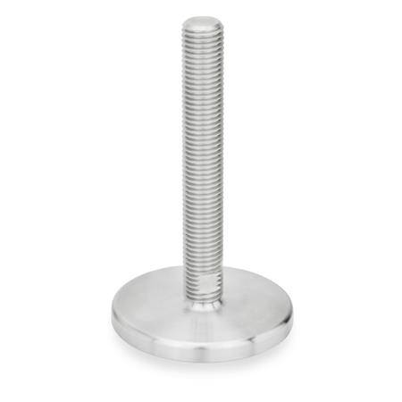 EDELSTAHL-STELLFUß MIT GUMMIAUFLAGE