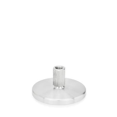 EDELSTAHL-STELLFUß MIT GUMMIAUFLAGE