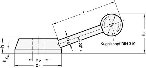 SCHALTHEBEL MIT VIERKANT