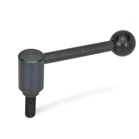 Verstellbarer Spannhebel 21, M8 x 12 mit Außengewinde, Form