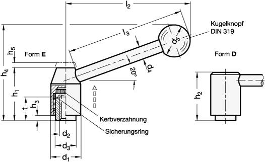 VERSTELLB.SPANNHEBEL, SCHRÄG