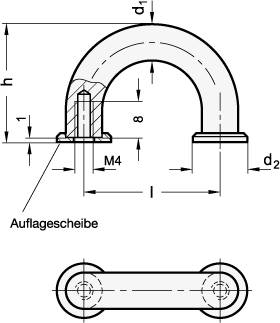 EDELSTAHL-FINGERGRIFF MIT AUFLAGESCHEIBEN