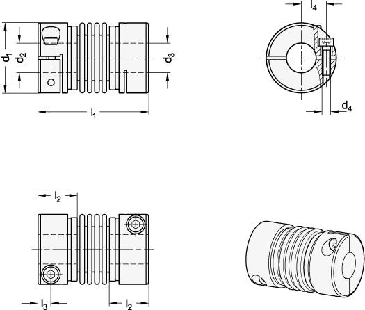 METALLBALGKUPPLUNG MIT KLEMMNABE