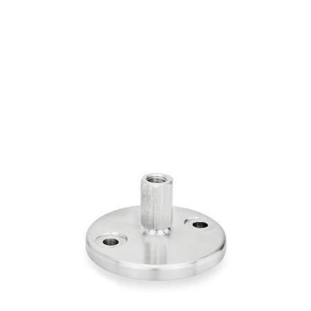 EDELSTAHL-STELLFUß MIT BOHRUNGEN