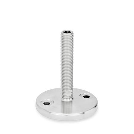 EDELSTAHL-STELLFUß MIT BOHRUNGEN