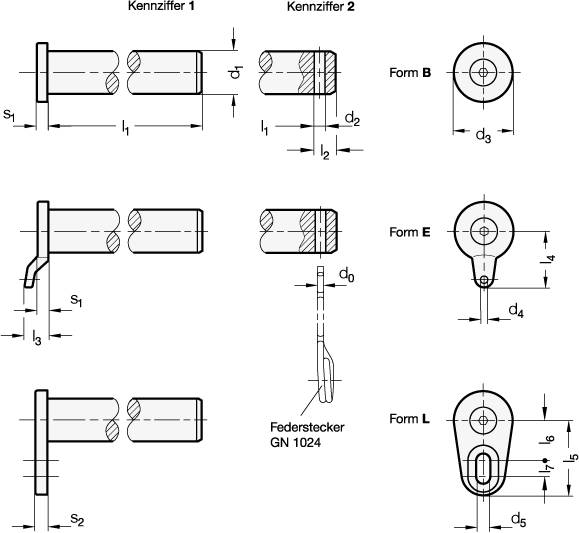EDELSTAHL-BOLZEN MIT BEFESTIGUNGSLASCHE
