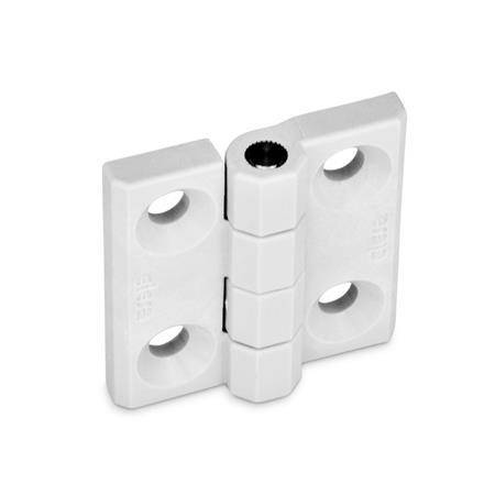 Scharnier 30 x 30 mm, 2x2 Bohrungen für Senkschrauben, Polya