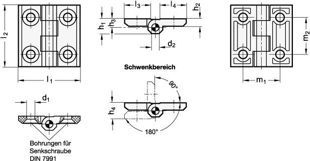 SCHARNIER, VISUELL DETEKTIERBAR, BLAU
