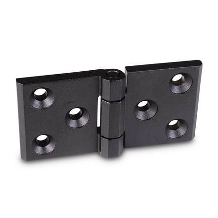 Edelstahl-Schwerlastscharnier 120 x 60, schwarz, RAL 9005, s
