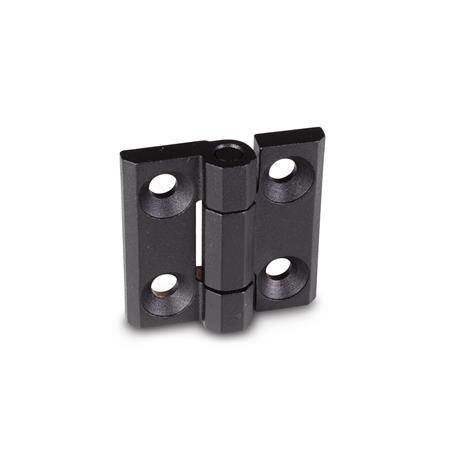 Edelstahl-Schwerlastscharnier 60 x 60, schwarz, RAL 9005, st