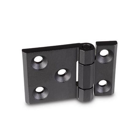 SCHWERLAST-SCHARNIER, EDELSTAHL, SCHWARZ