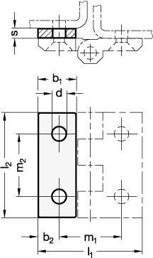 Distanzplatten 30 x 1, für Scharniere, Edelstahl, matt gleit