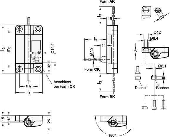 SICHERHEITS-SCHALTSCHARNIER MIT SCHALTER, KABEL